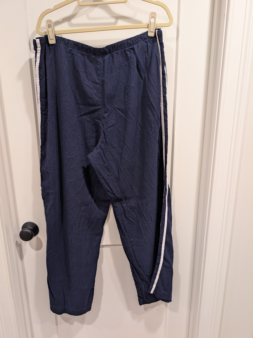 Gap Linen Navy Track Pants with Side Stripe